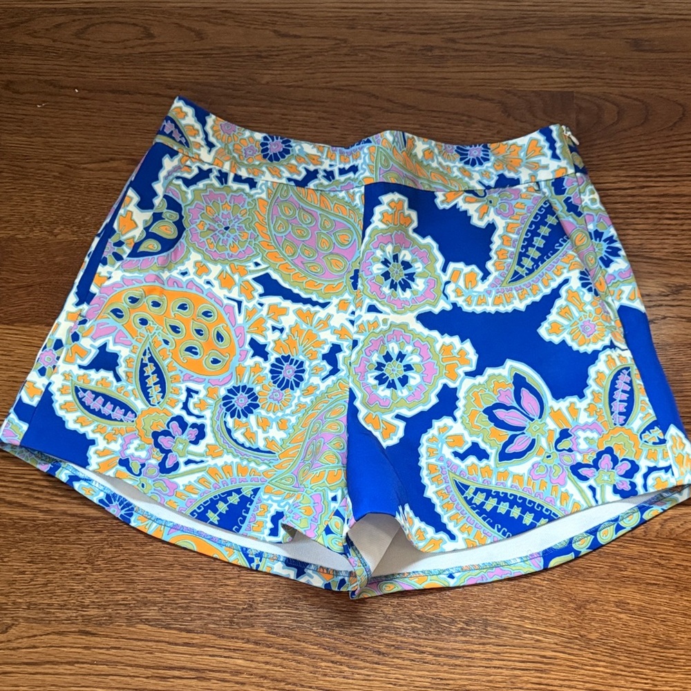 Zara Blue Paisley Athletic Shorts